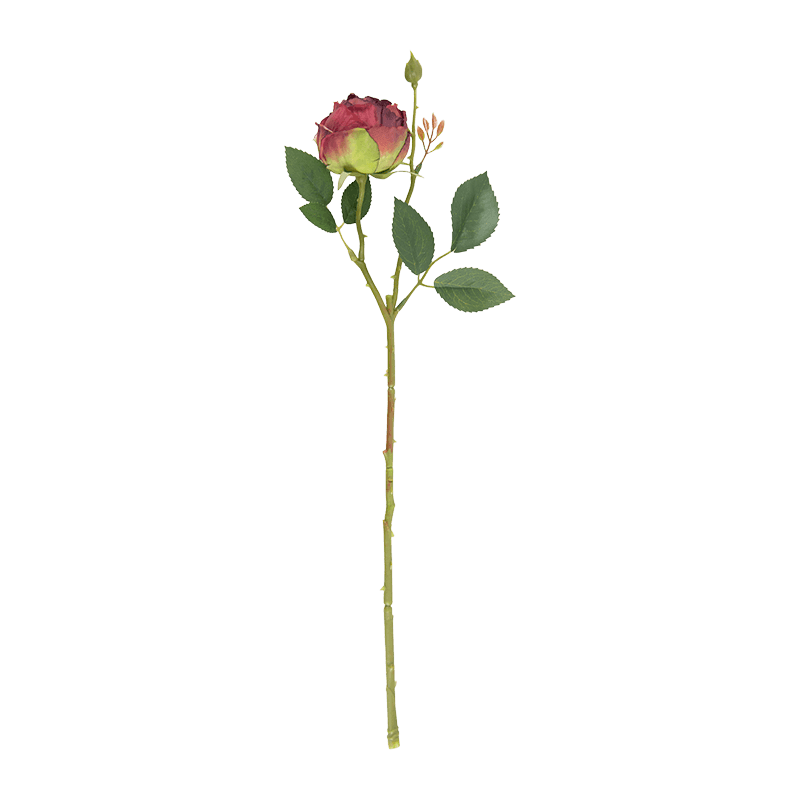 Artificial Single Head Vintage Rose Stem
