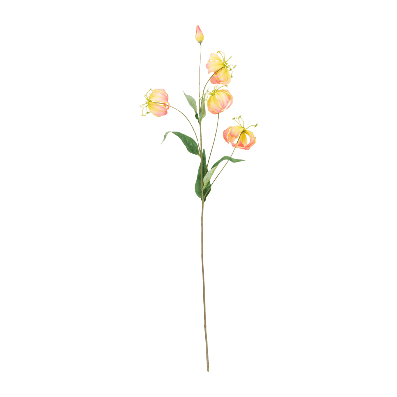 Artificial 5-Bloom Gloriosa Flame Lily Stem