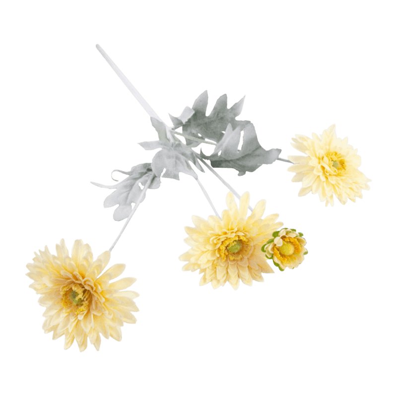 Artificial 4-Bloom White Gerbera Daisy Spray