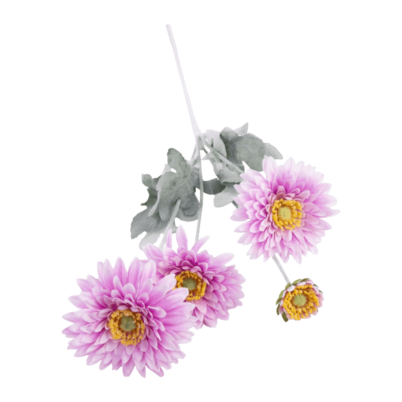 Artificial 4-Bloom White Gerbera Daisy Spray