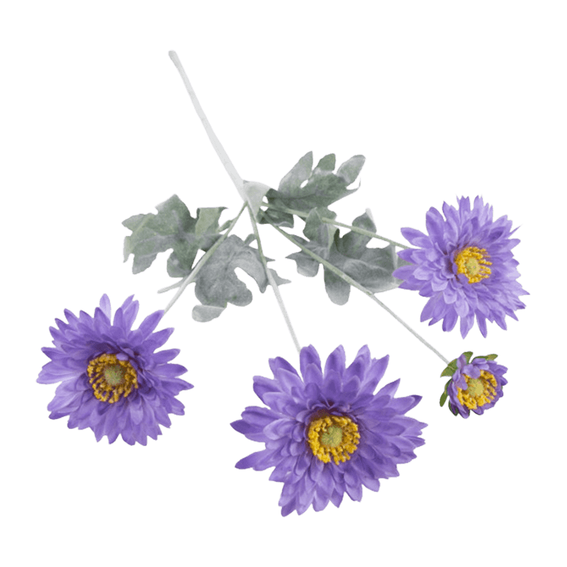 Artificial 4-Bloom White Gerbera Daisy Spray