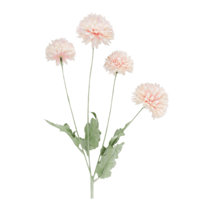 Artificial 4-Bloom Pink Pompon Chrysanthemum Stem
