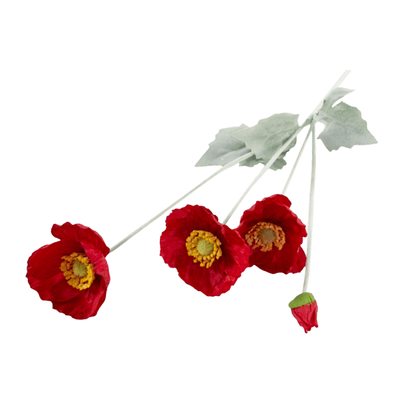 Artificial Poppy Flowers With 4 Flowers