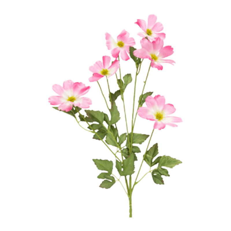 6 Heads Artificial Yellow Cosmos Silk Flower Spray
