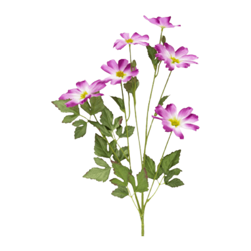 6 Heads Artificial Yellow Cosmos Silk Flower Spray