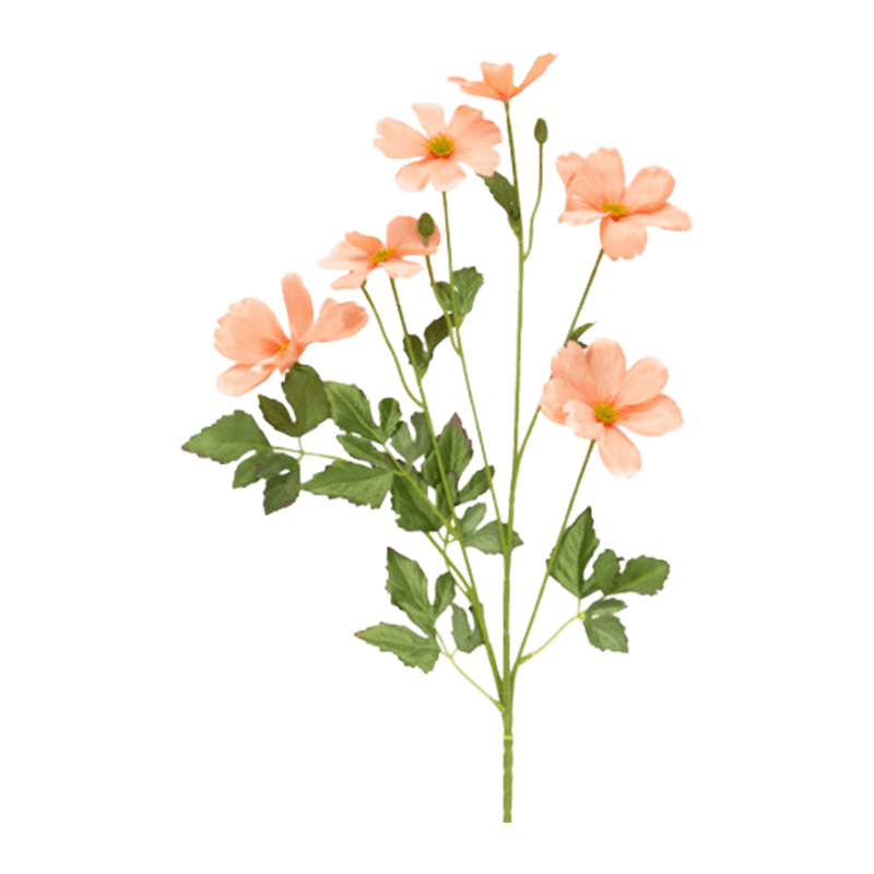 6 Heads Artificial Yellow Cosmos Silk Flower Spray