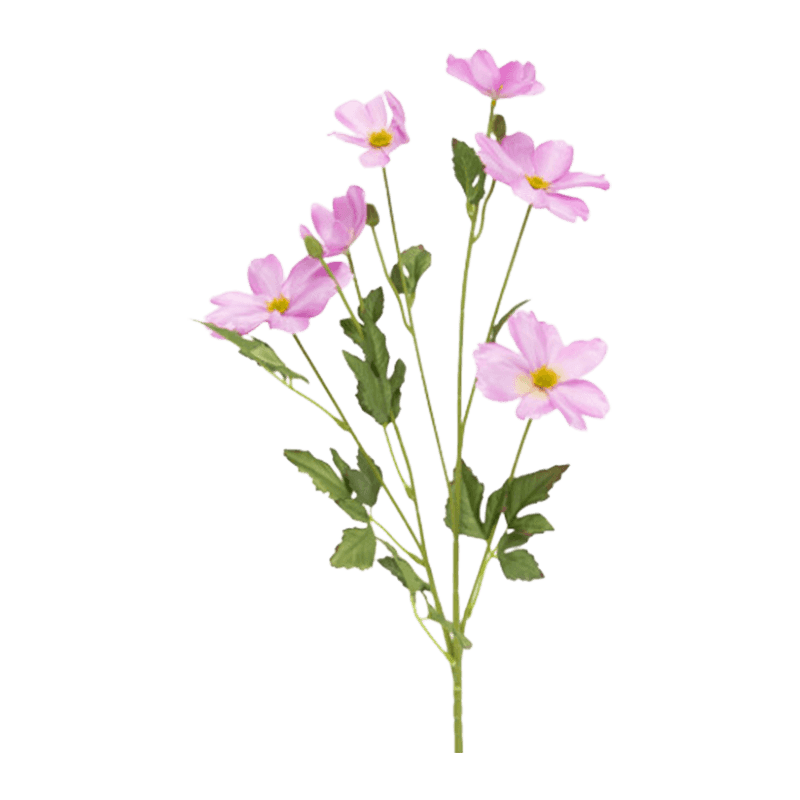 6 Heads Artificial Yellow Cosmos Silk Flower Spray