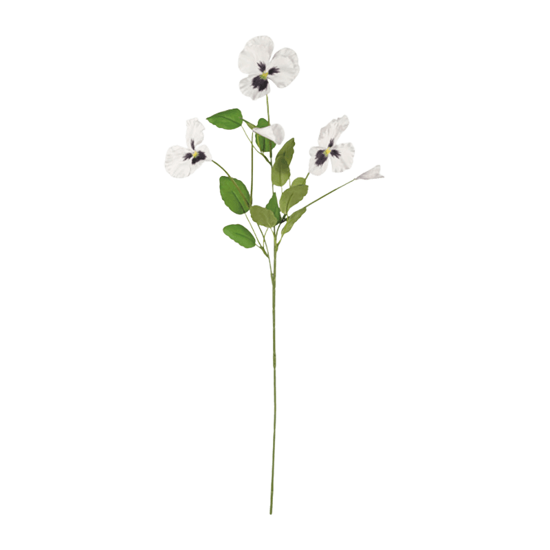 70cm Single Stem 3-Bloom Artificial Pansy