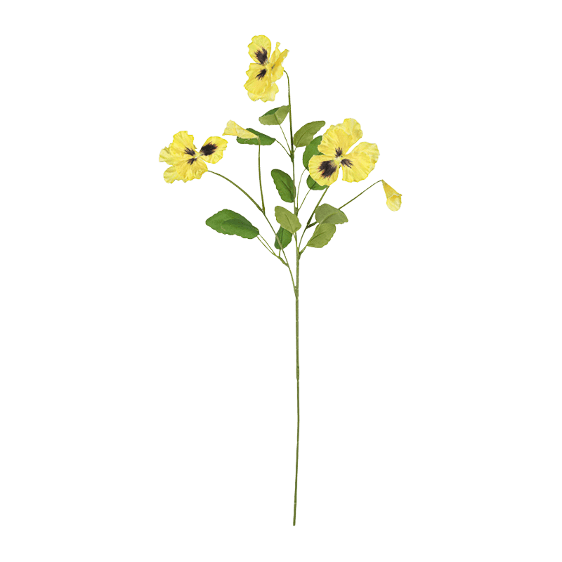 70cm Single Stem 3-Bloom Artificial Pansy