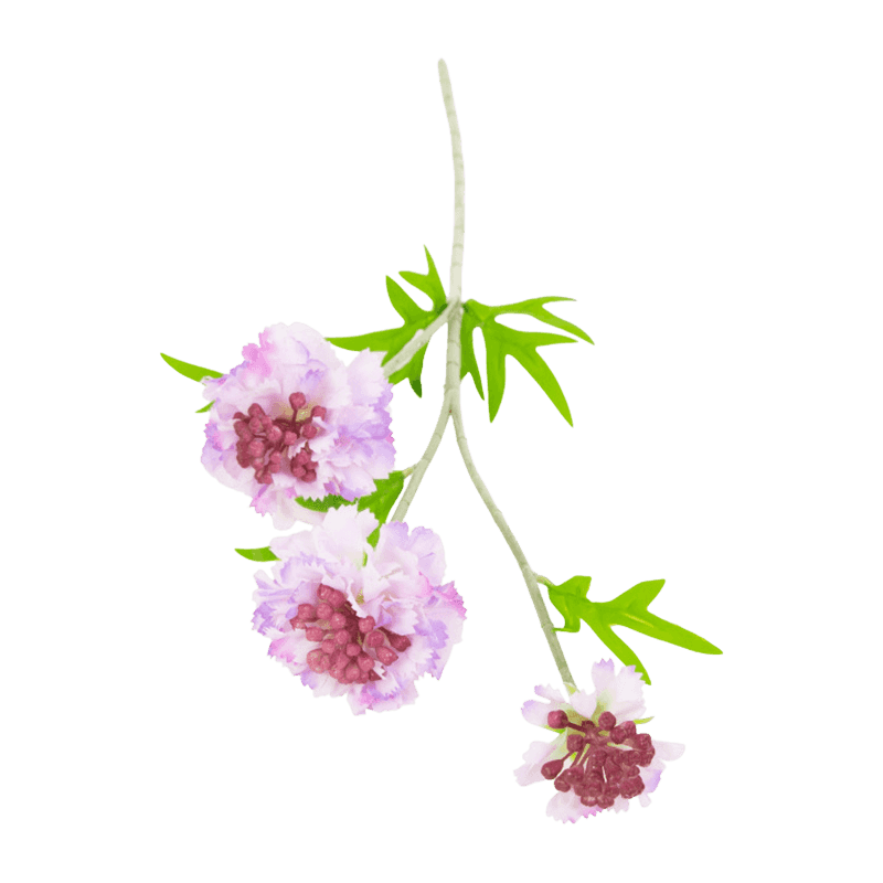 Artificial Scabiosa Long Spray With 3 Flower Heads