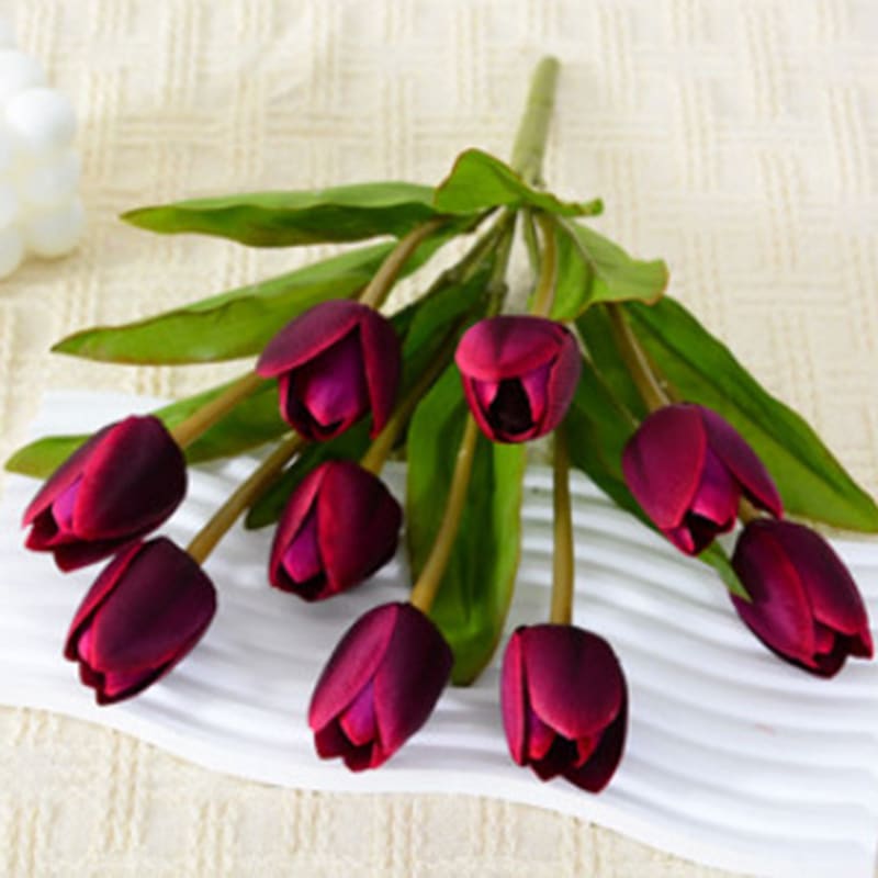 Artificial Tulip Bush With 9 Flowers