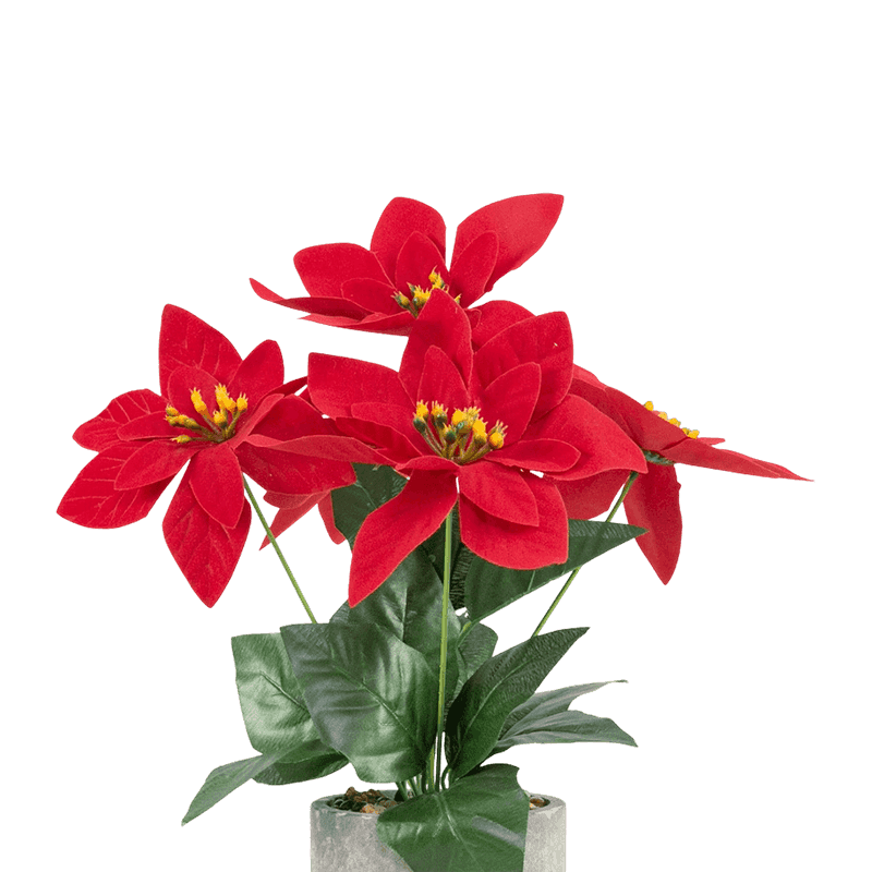 Artificial Poinsettia Pick Bouquet