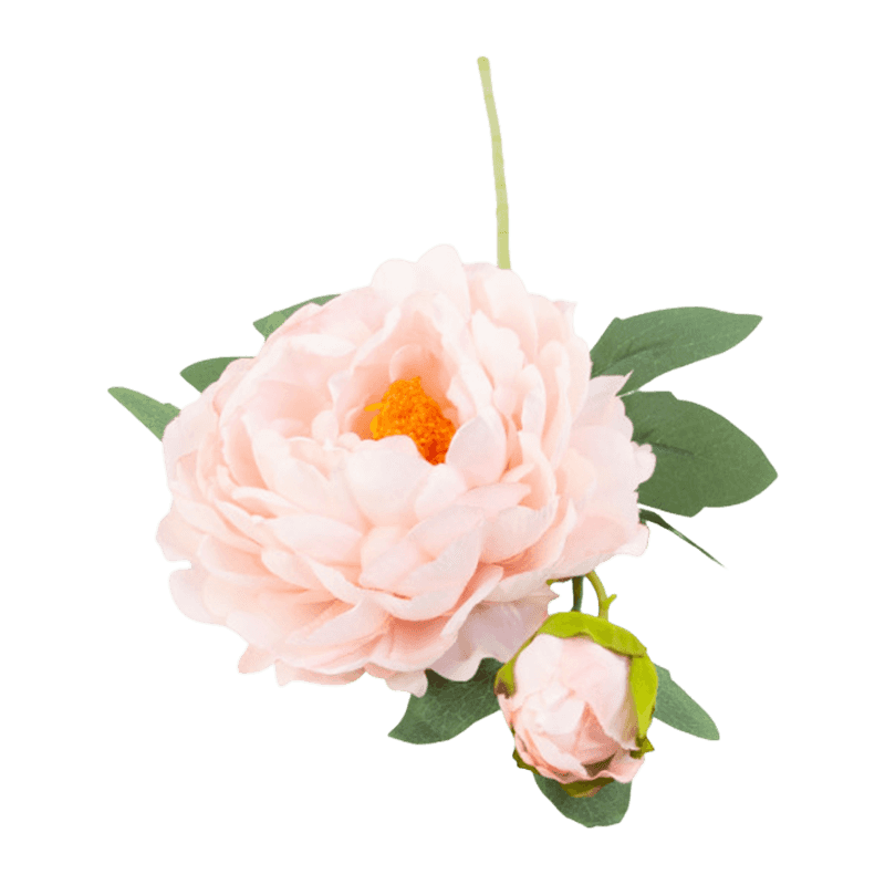 Artificial Peony Short Spray With 2 Flower Heads