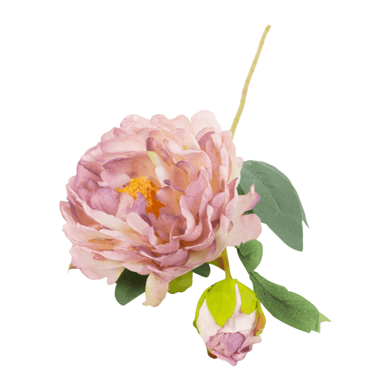 Artificial Peony Short Spray With 2 Flower Heads