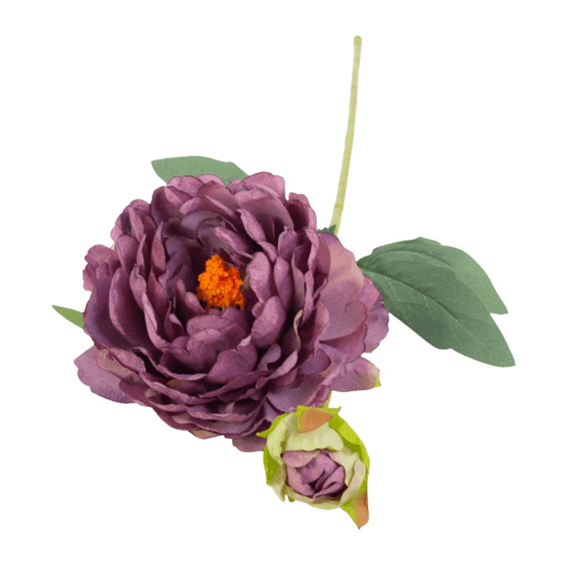 Artificial Peony Short Spray With 2 Flower Heads