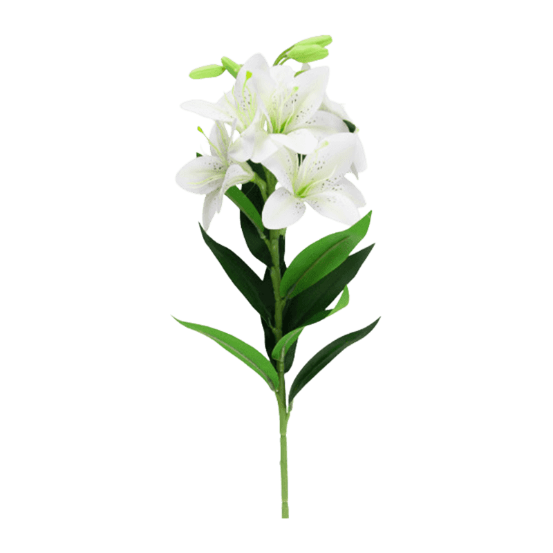 Artificial Lily Flower With 5 Flowers And 5 Fruits