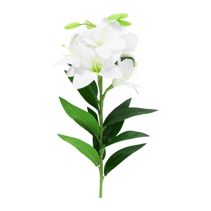 Artificial Lily Flower With 5 Flowers And 5 Fruits