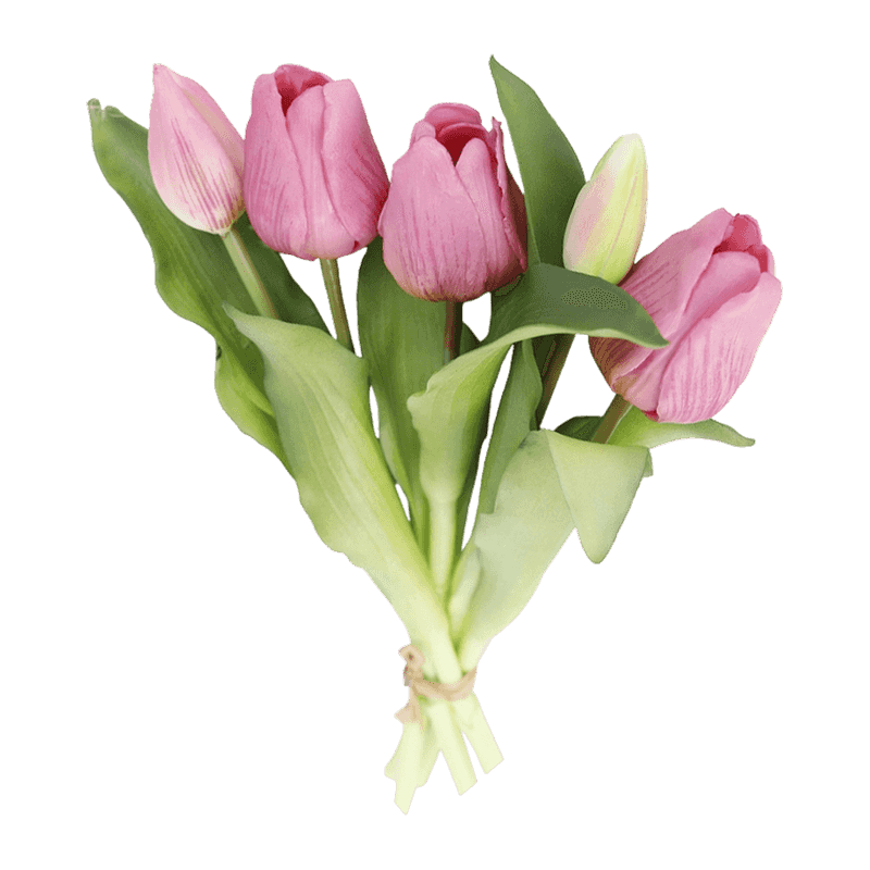 Strawberry Tulip 3 Flower 2 Buds 32cm