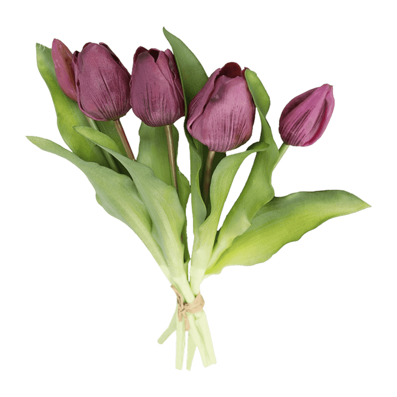 Strawberry Tulip 3 Flower 2 Buds 32cm