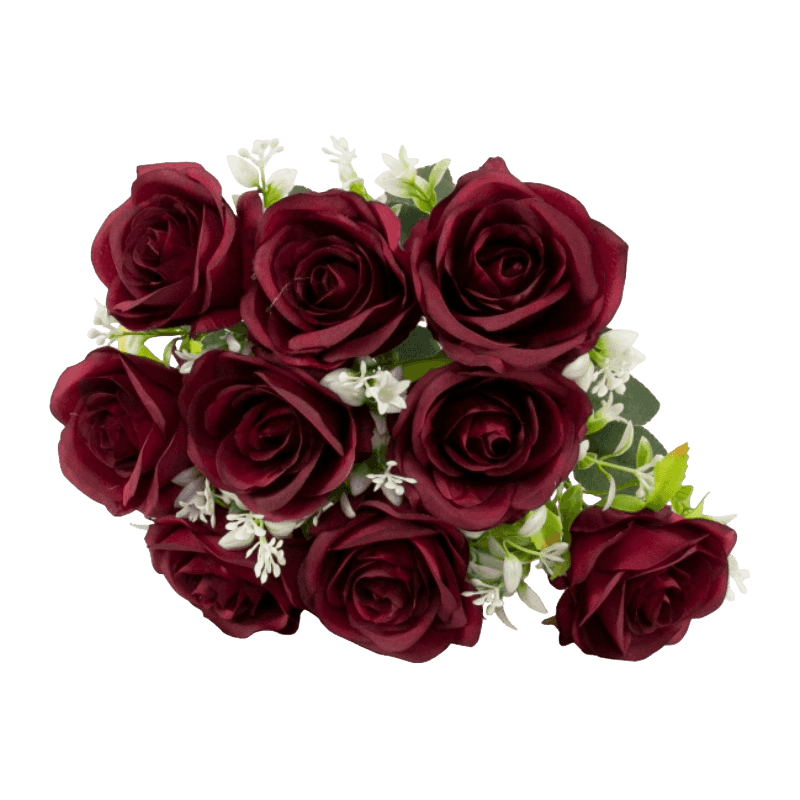 Artificial Rose Bouquet With 9 Flowers