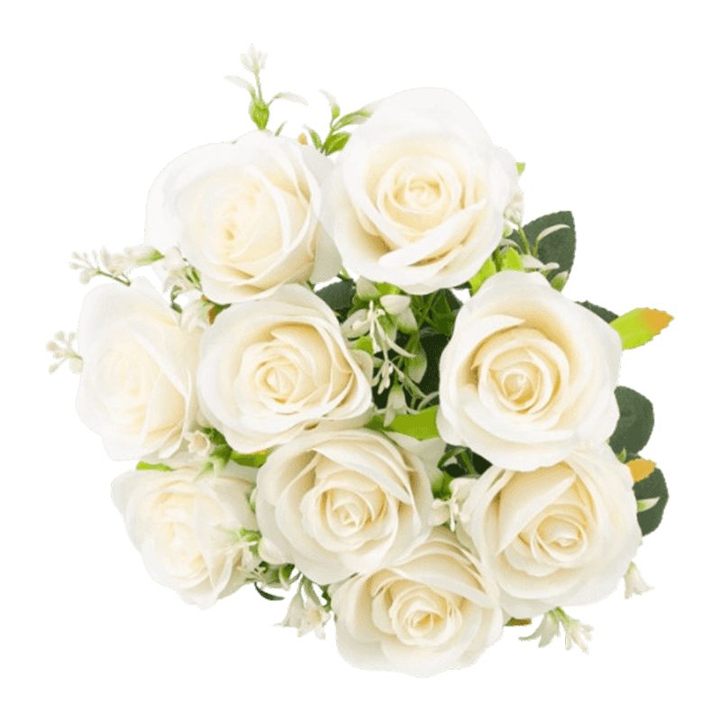Artificial Rose Bouquet With 9 Flowers