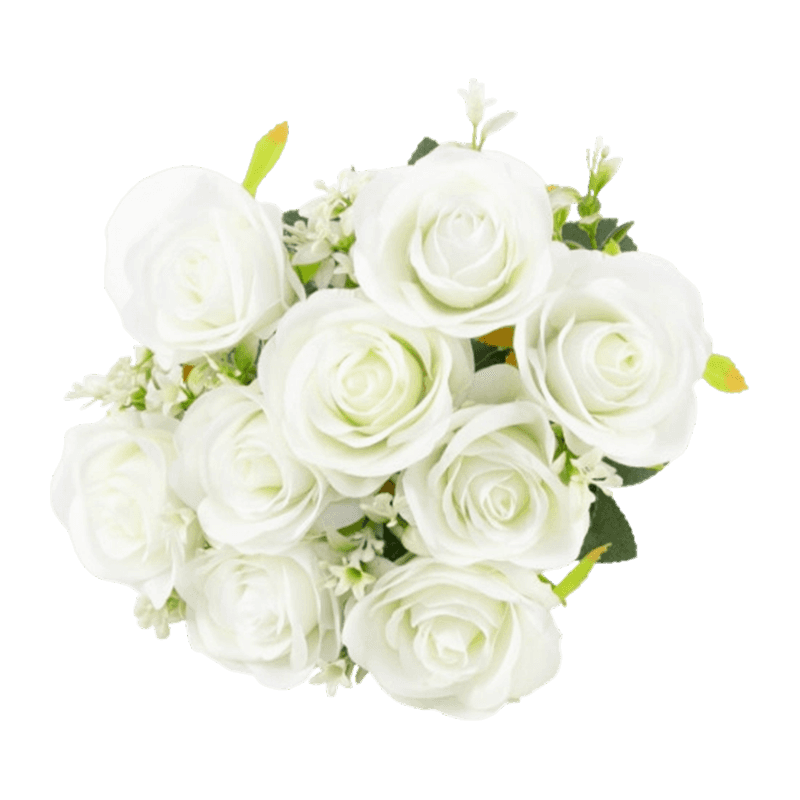 Artificial Rose Bouquet With 9 Flowers