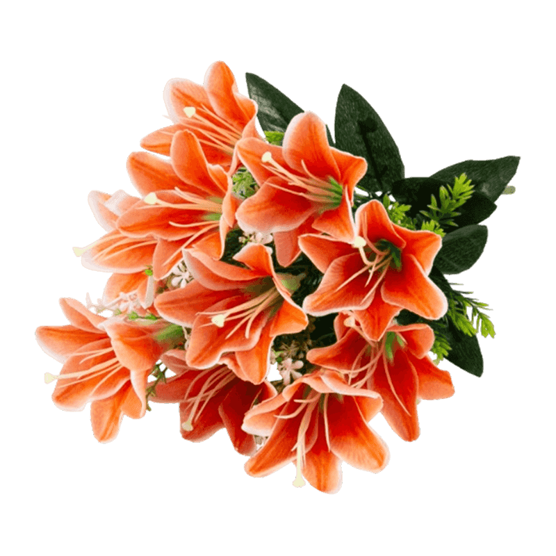 12 Heads Artificial Lily Pick Bouquet