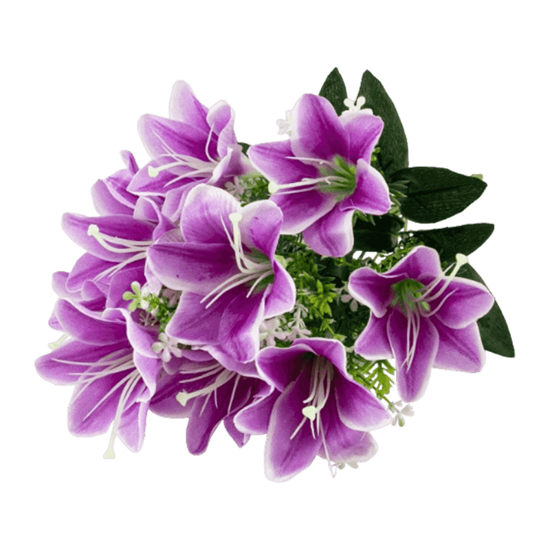 12 Heads Artificial Lily Pick Bouquet
