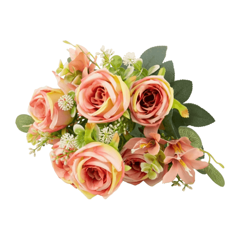 Artificial Rose Bouquet With 9 Flowers