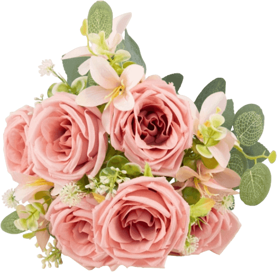 Artificial Rose Bouquet With 9 Flowers