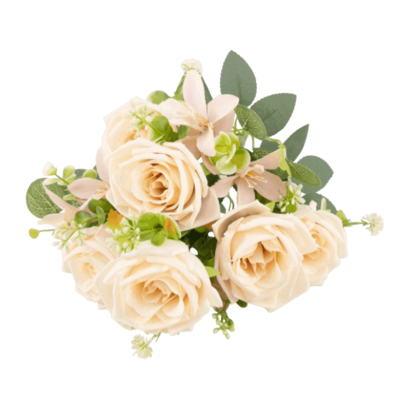 Artificial Rose Bouquet With 9 Flowers
