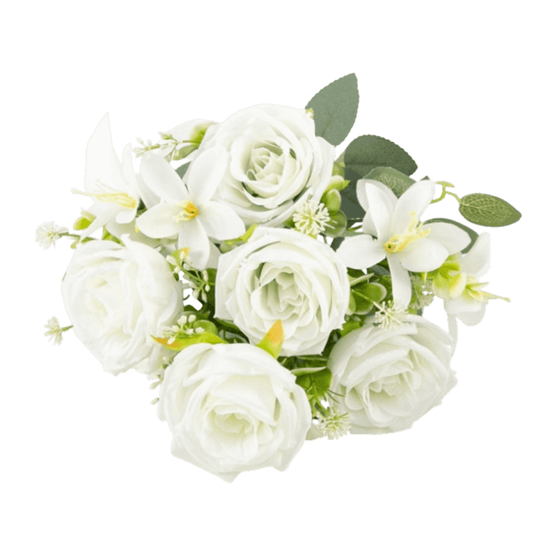 Artificial Rose Bouquet With 9 Flowers