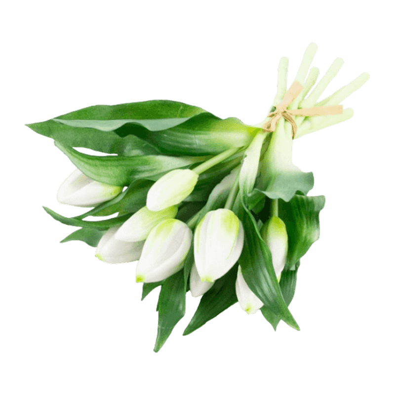 11"Artificial Tulip With 5 Big Bud And 4 Small 14 Leaves