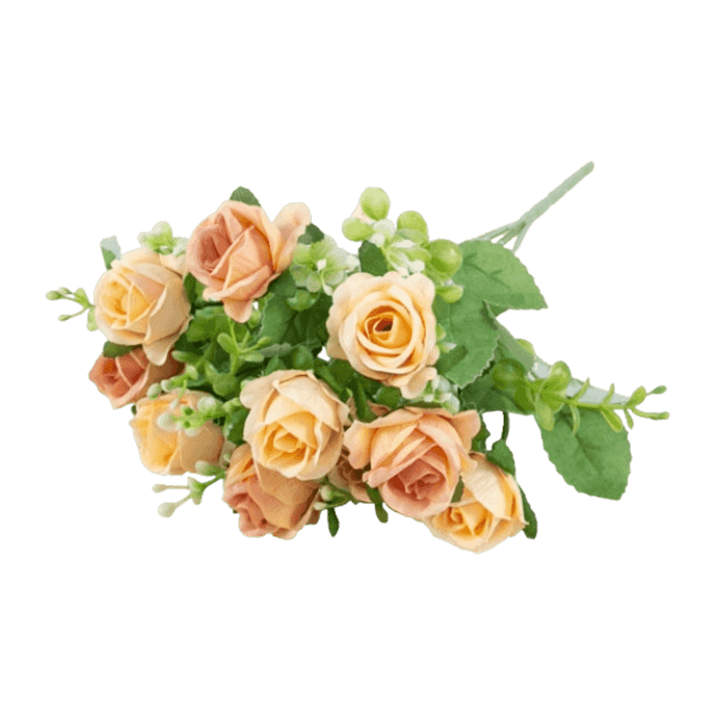 Rose Bush With 10 Flowers 33cm