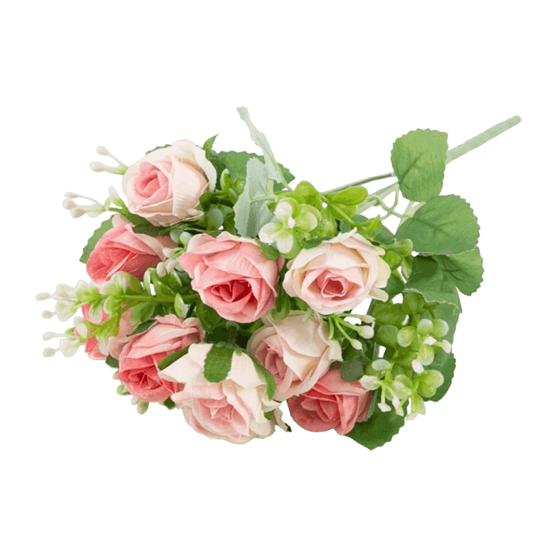 Rose Bush With 10 Flowers 33cm