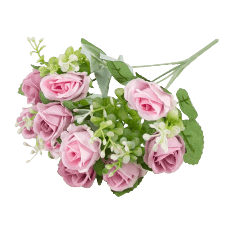 Rose Bush With 10 Flowers 33cm