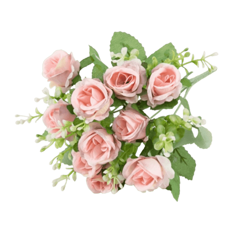 Rose Bush With 10 Flowers 33cm