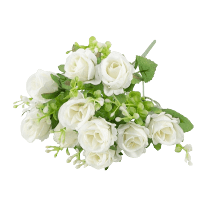 Rose Bush With 10 Flowers 33cm