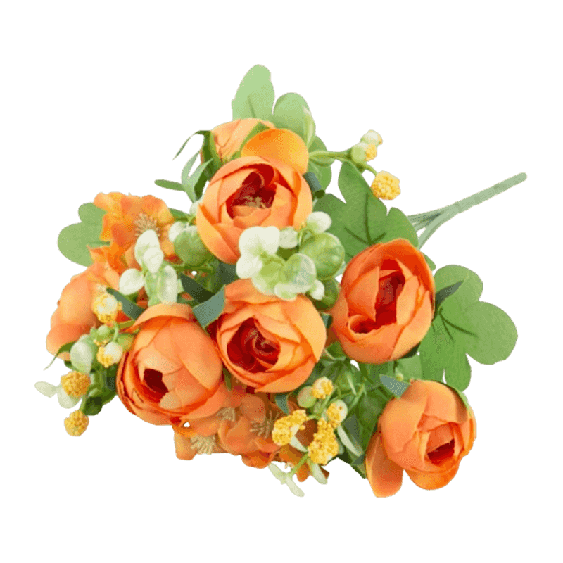 Mixed Artificial Peony Pick Bouquet with Berries and Eucalyptus