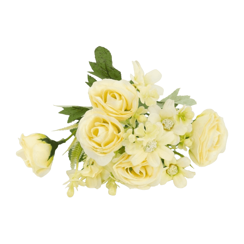 Mixed Artificial Rose Daisy Pick Bouquet 30cm