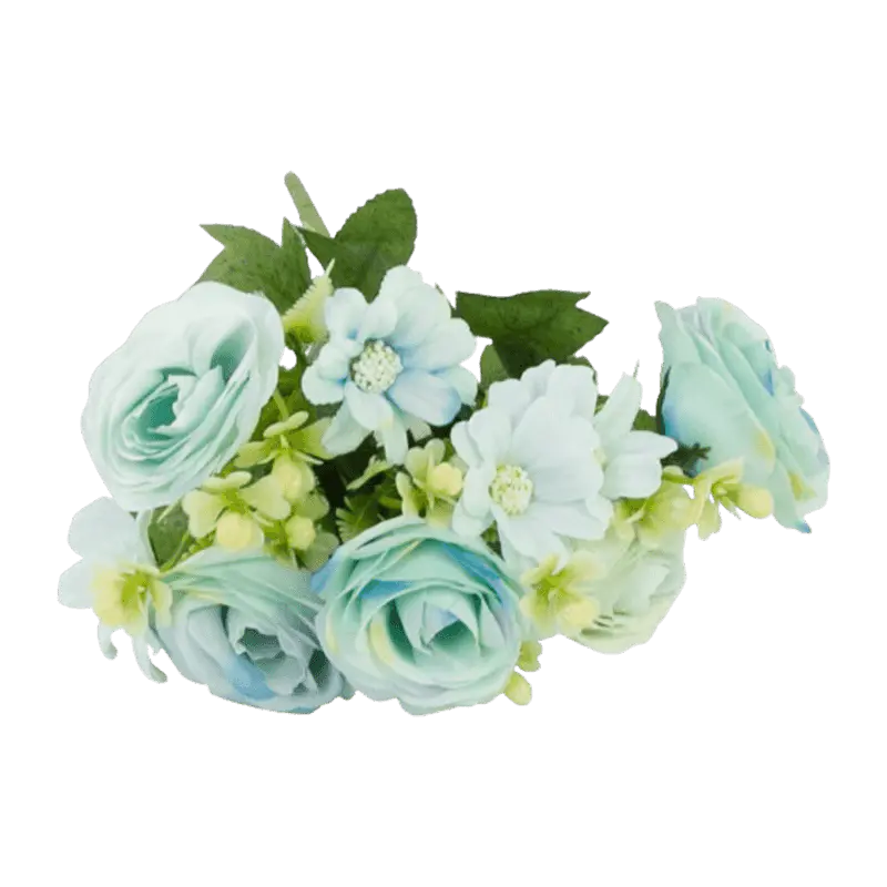 Mixed Artificial Rose Daisy Pick Bouquet 30cm