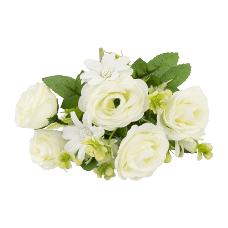 Mixed Artificial Rose Daisy Pick Bouquet 30cm