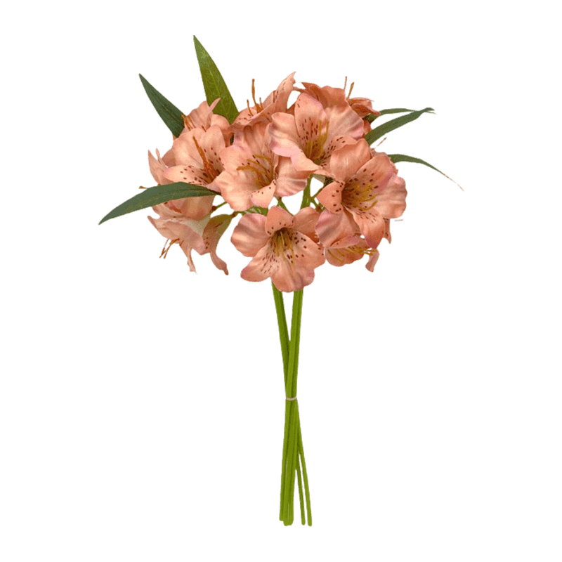 Silk Blush Spotted Peruvian Lily Hand-Tied Posy Bundle