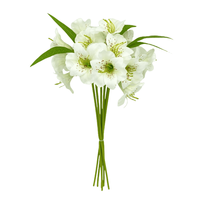 Silk Blush Spotted Peruvian Lily Hand-Tied Posy Bundle