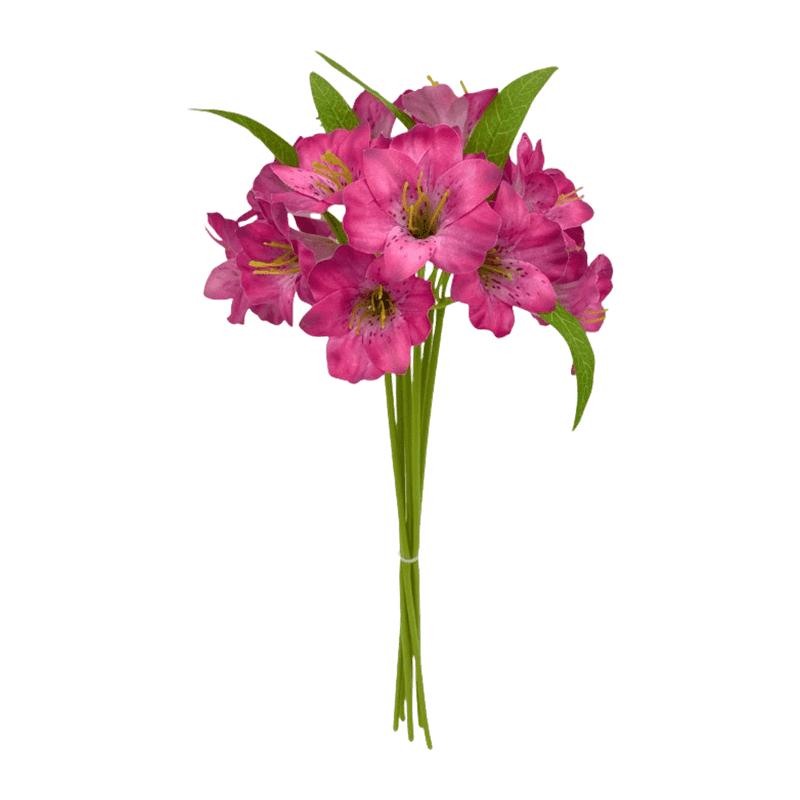 Silk Blush Spotted Peruvian Lily Hand-Tied Posy Bundle