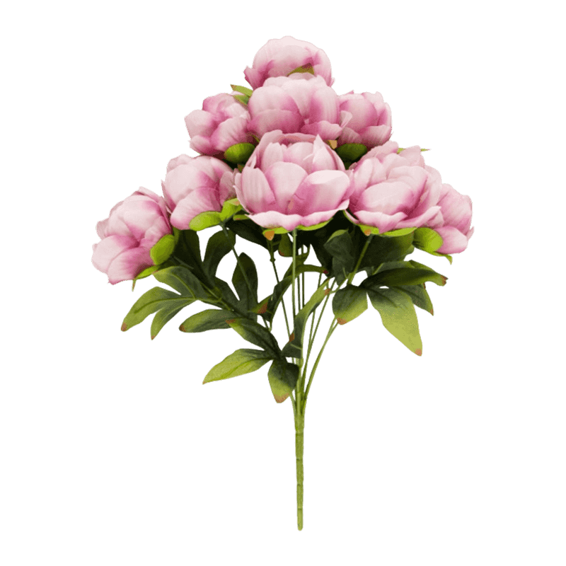 Silk Peony Bush Bundle (9 Blooms)