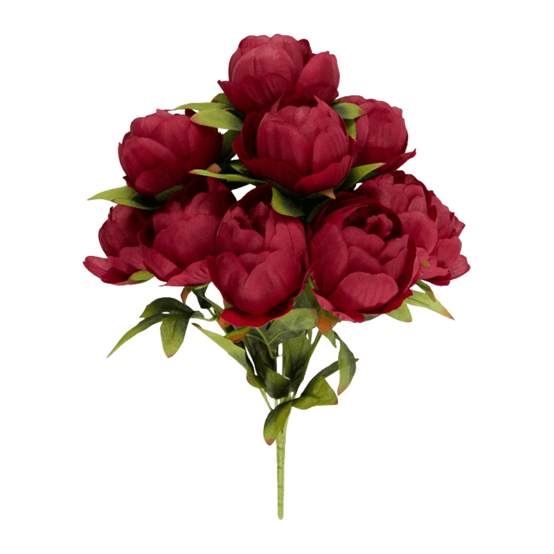 Silk Peony Bush Bundle (9 Blooms)