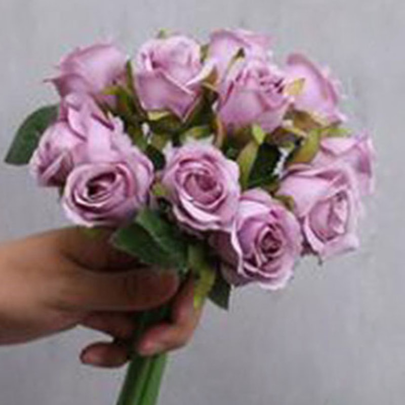 12 Heads Artificial Rose Pick Bouquet 25cm