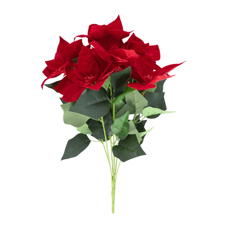 6 Heads Artificial Poinsettia Bouquet