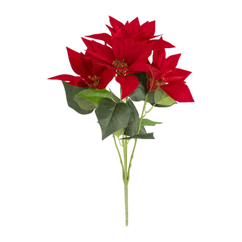 5 Heads Artificial Poinsettia Pick Bouquet